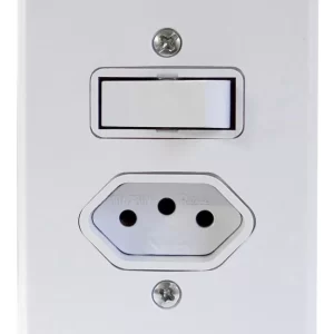 Tomada 10a 2p+t Placa + Interruptor Simples 1 Tecla
