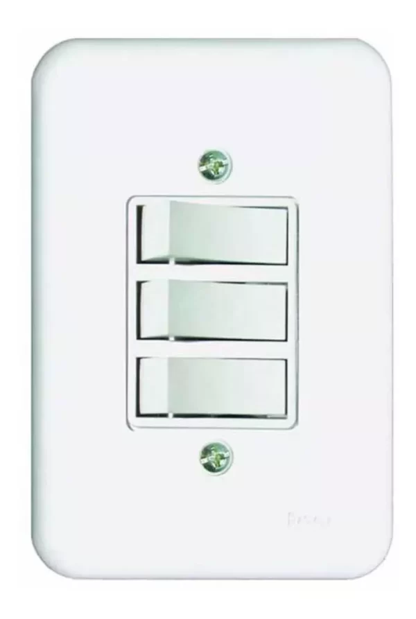 Interruptor Simples 3 Teclas 10a Placa Espelho Parede Radial