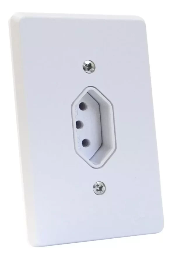 Tomada Simples 10a 2p+t Espelho Branco Completa Radial